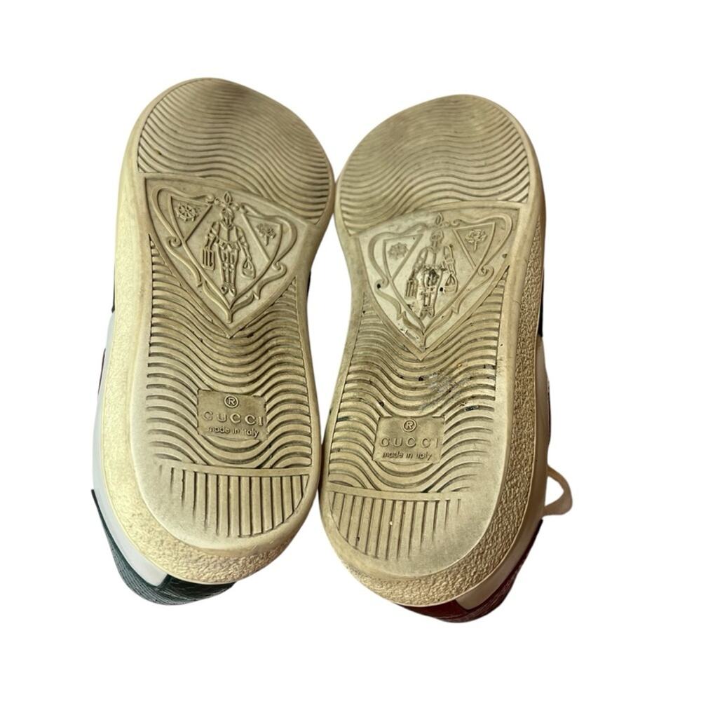 Gucci Ace Hearts Web Stripe Sneakers White Leather Low Top EU 37.5 US 7.5 - Picture 9 of 12